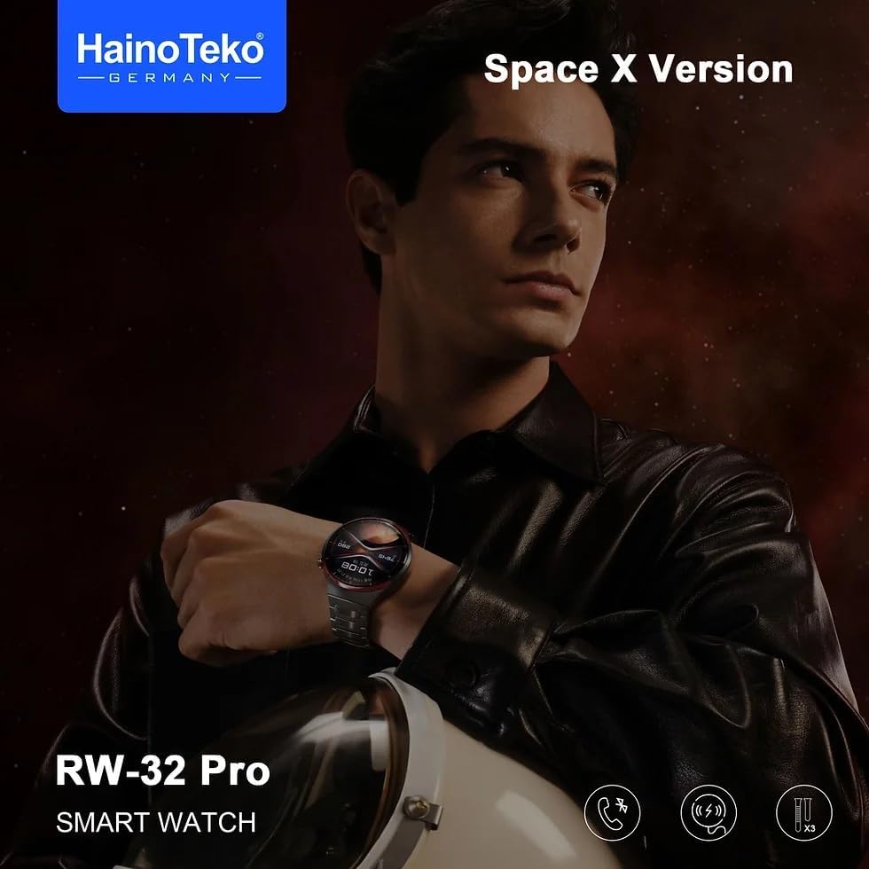 HainoTeko 4Pro Space X – AMOLED Smart Watch with Premium Build & 3 Straps
