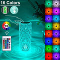 16-Color LED Rose Crystal Lamp | Touch Rechargeable Diamond Light for Romantic Home & Bar Decor