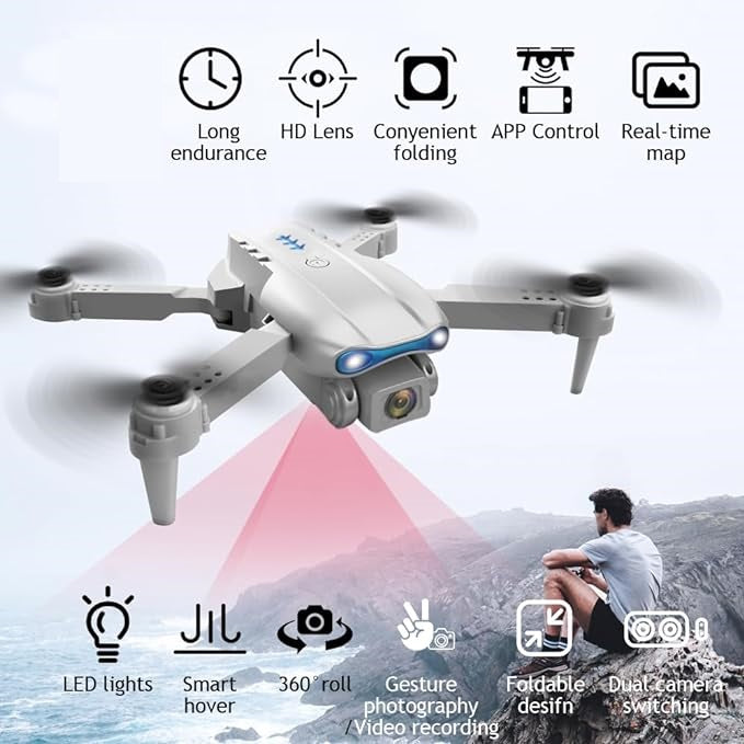 E99 Drone Camera | Foldable 4K Dual-Cam Aerial Drone